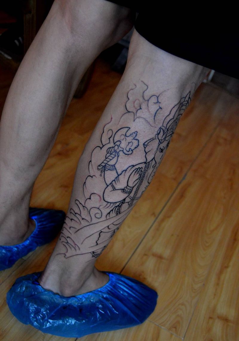 象神未完成纹身图片