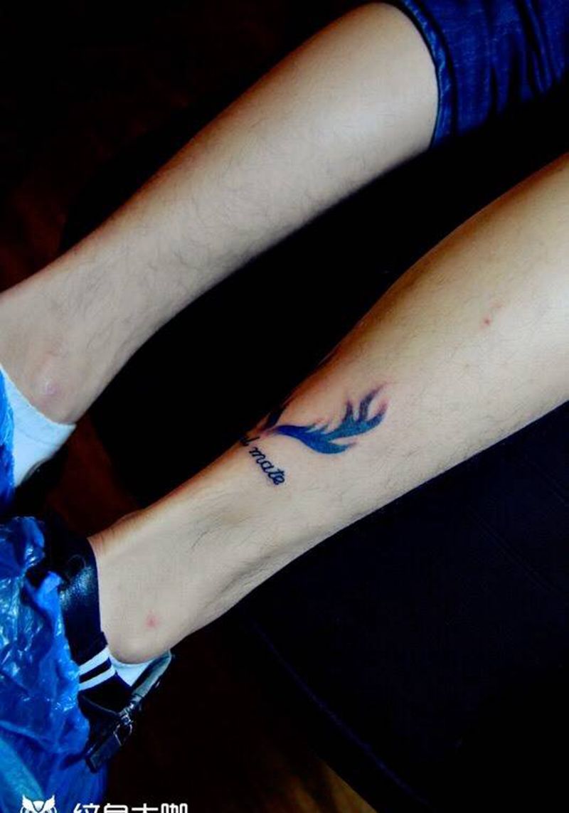 鹿角纹身图片_手稿脚部清新动物纹身图案