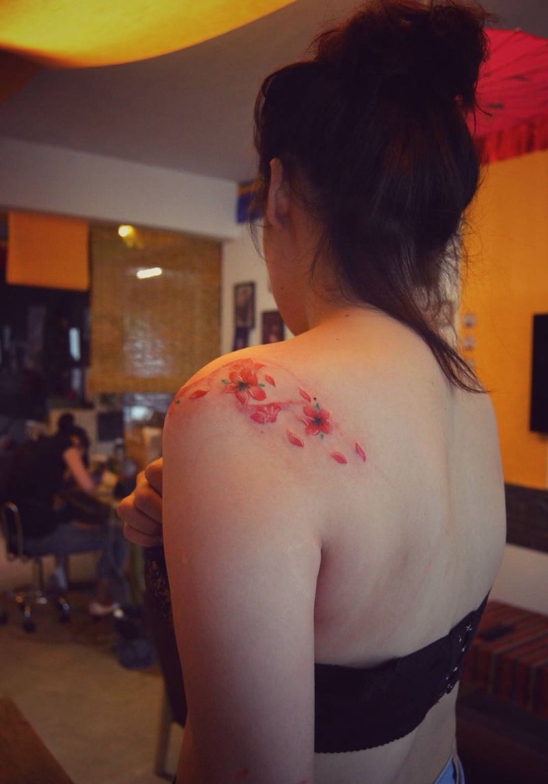 黑色胎记遮盖纹身图片