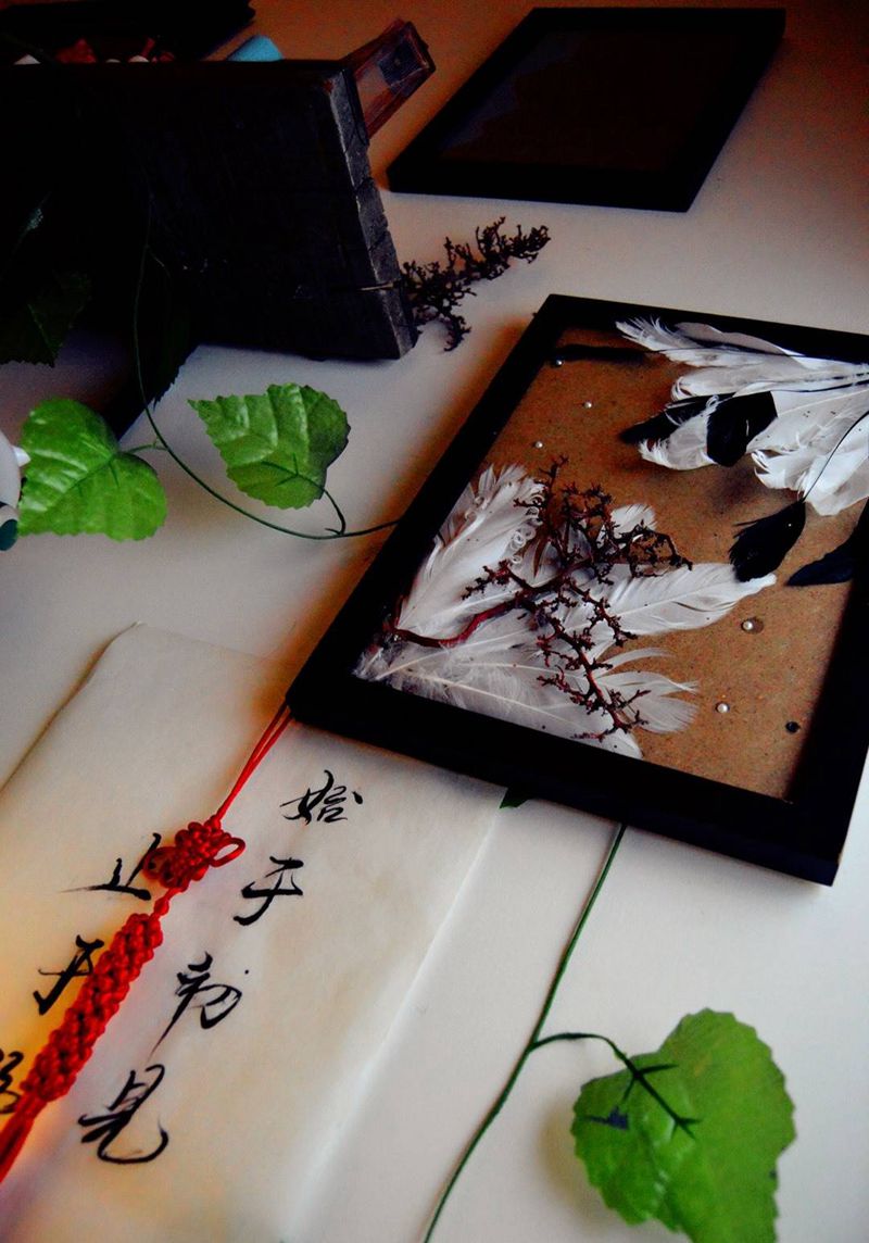 手工羽毛纹身图片