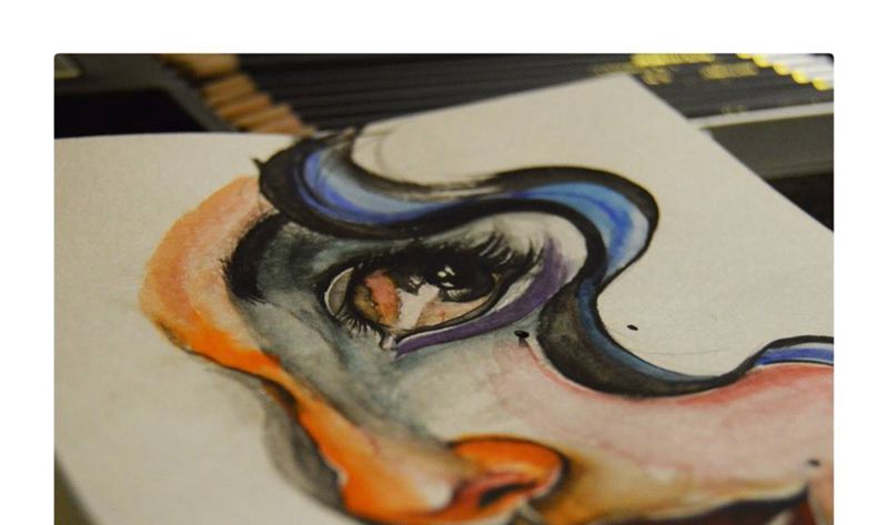 女纹身图片_颈部腰部水彩纹身图案