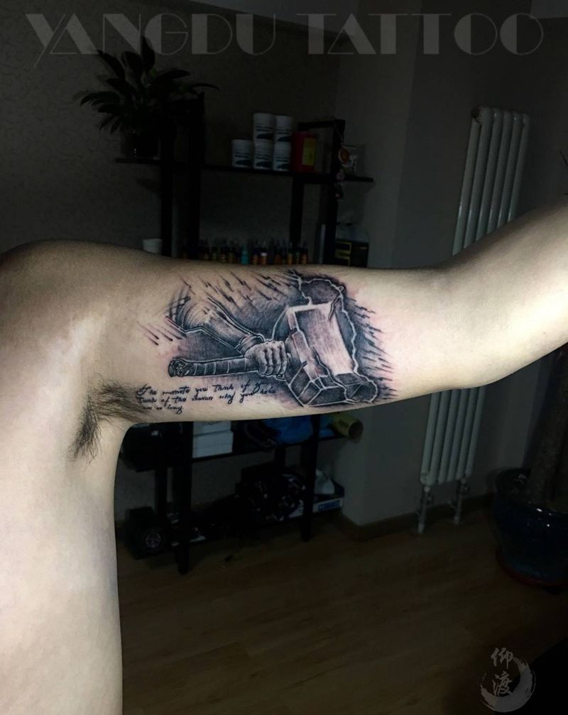 原创 雷神之锤纹身图片_原创纹身图案