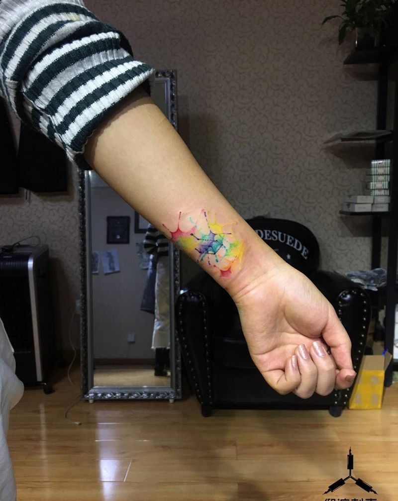 水彩／天枰座⚖️／仰渡刺青纹身图片_原创纹身图案