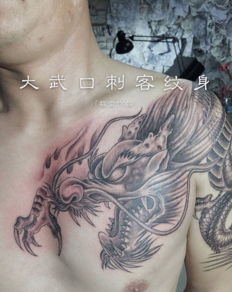 过肩龙纹身图片