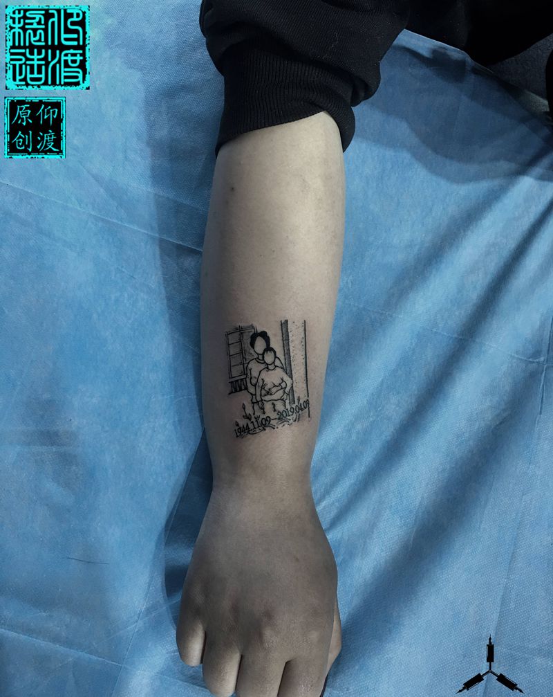 老照片／仰渡刺青／原创纹身图片_手臂原创纹身图案