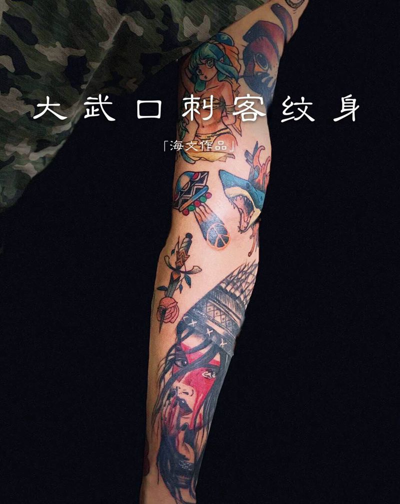 海文老师old school纹身图片_Old School纹身图案