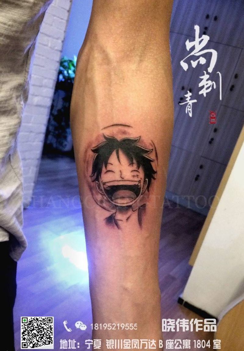 海贼王纹身图片_成品手臂清新欧美人物纹身图案
