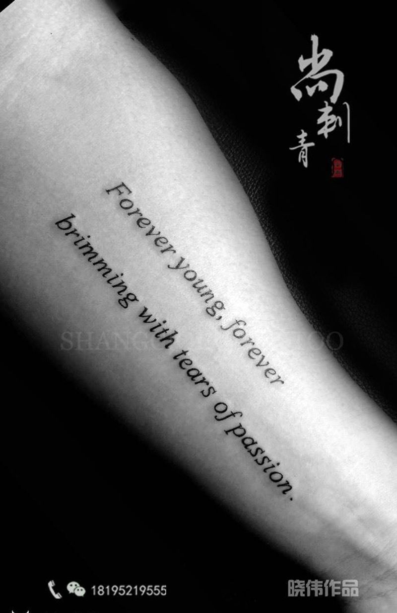 小字母纹身图片_成品手臂欧美清新字符纹身图案