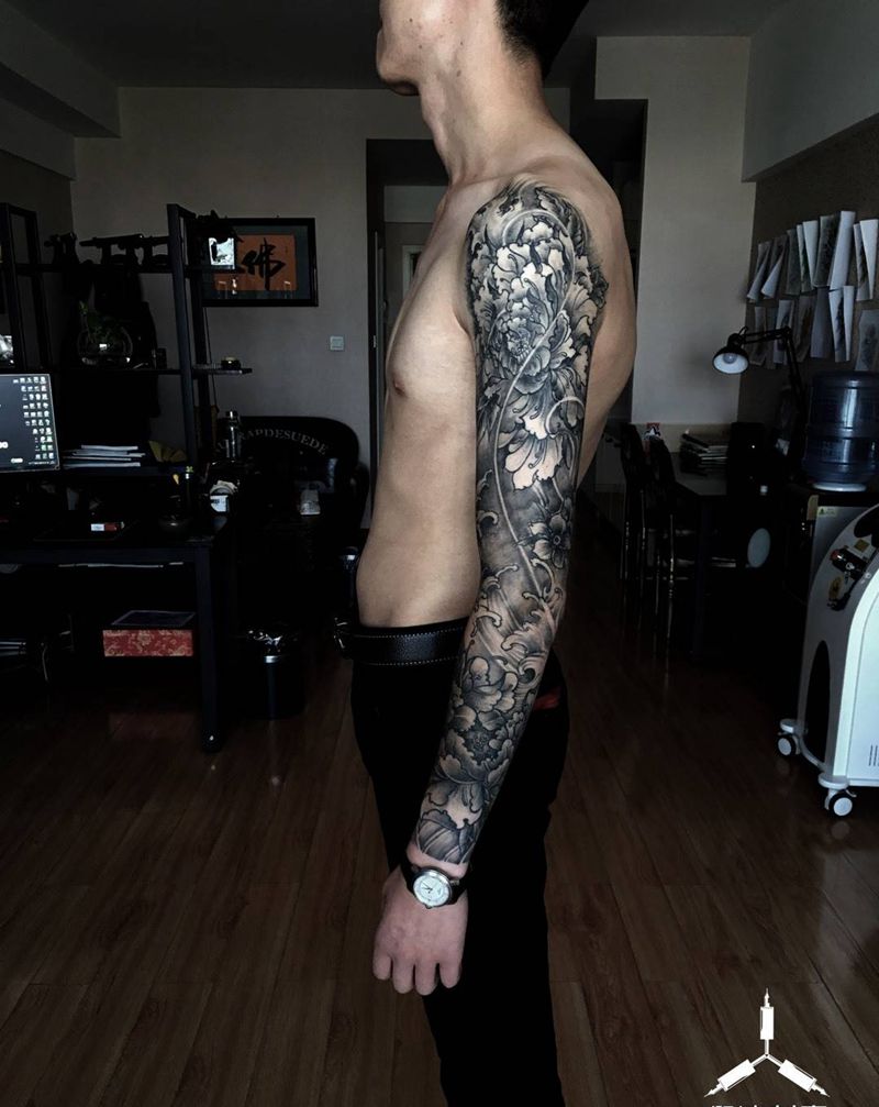 花臂／已恢复／仰渡刺青纹身图片_原创纹身图案