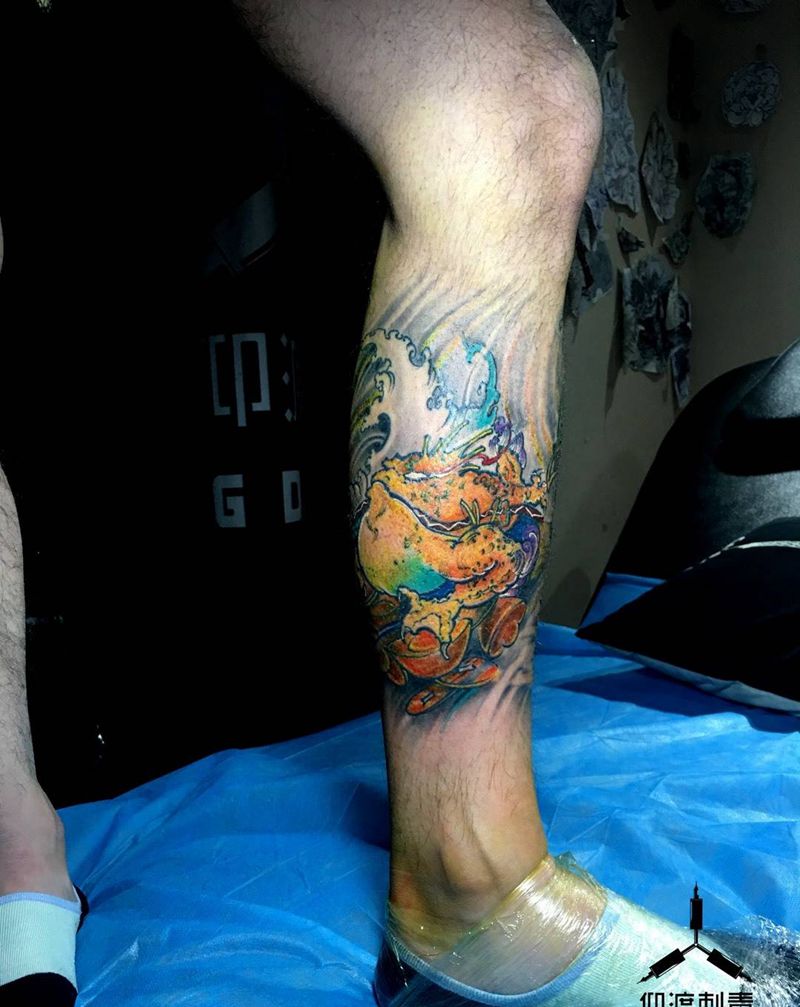 收官／纳财金蟾／仰渡刺青纹身图片_原创纹身图案