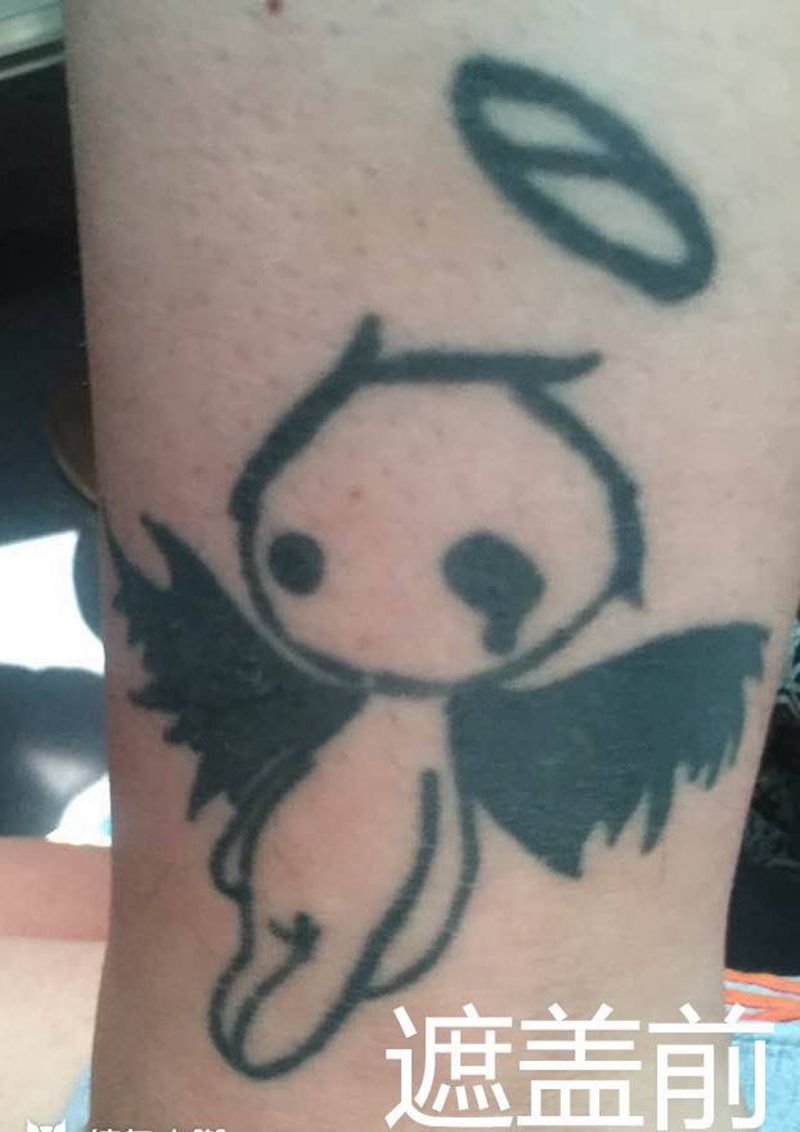 遮盖作品纹身图片_成品腿部欧美原创纹身图案