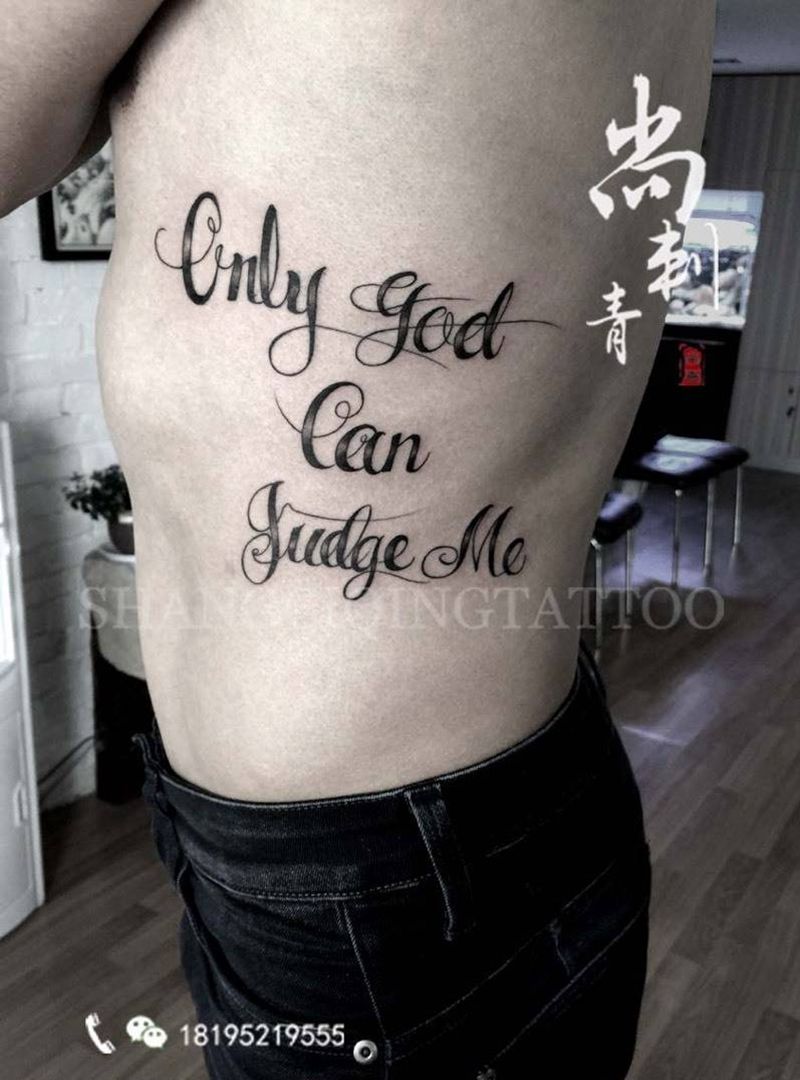 字母纹身图片_成品腰部欧美清新字符纹身图案