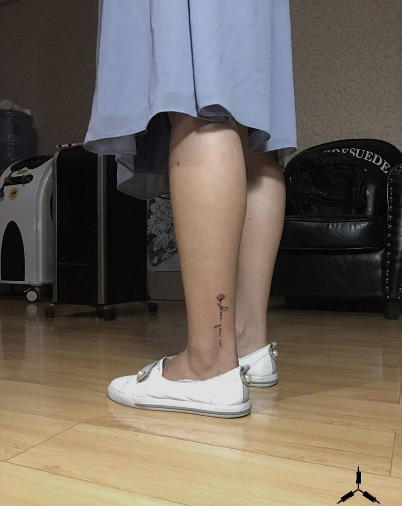小清新／脚踝／简约纹身图片_腿部纹身图案