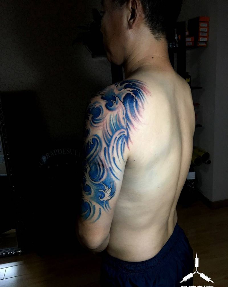 作品／浪里个浪（自选图）／第二次纹身图片_原创纹身图案