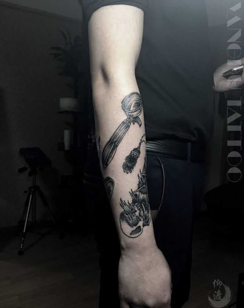 原创 school花臂纹身图片_原创纹身图案