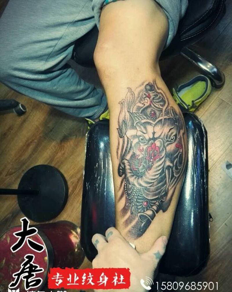 象神纹身图片_银川宁夏刺青大唐刺青西夏成品纹身图案