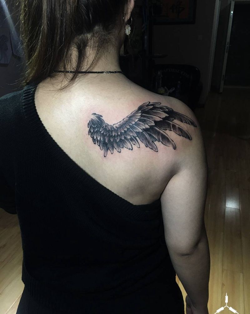 作品更新／翅膀／仰渡纹身图片