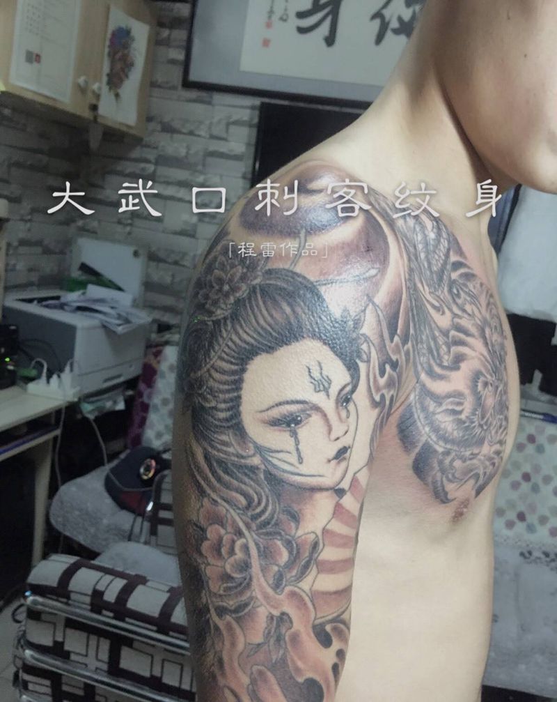 本店作品，半甲纹身图片