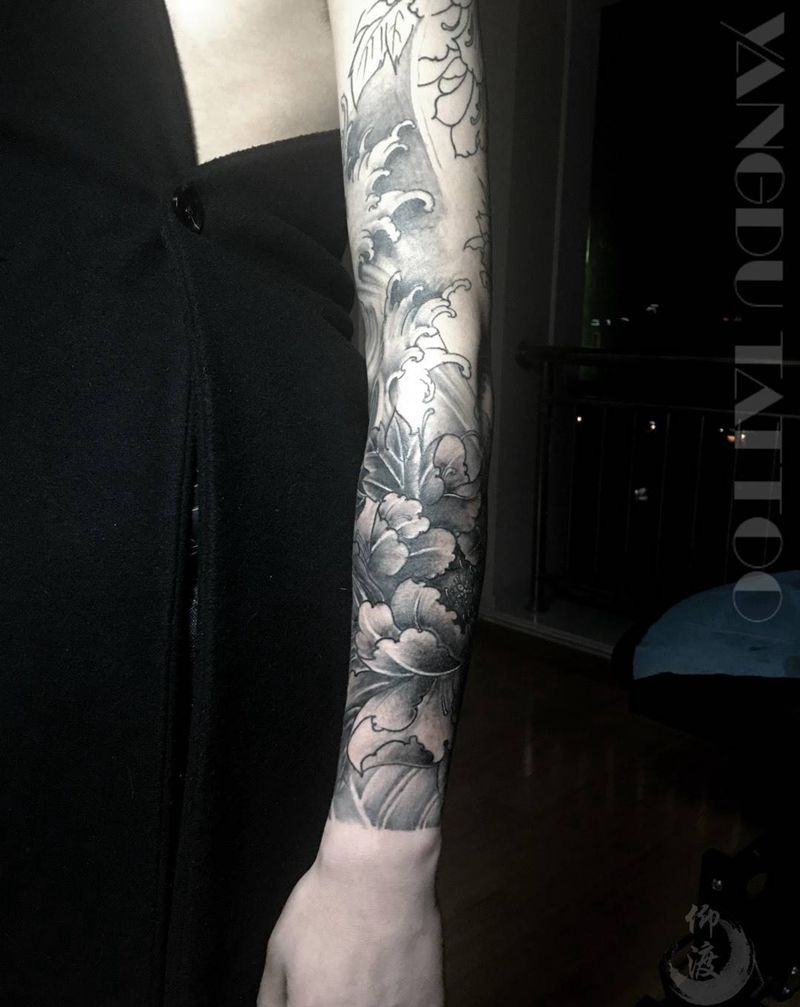 花臂进度纹身图片_原创纹身图案