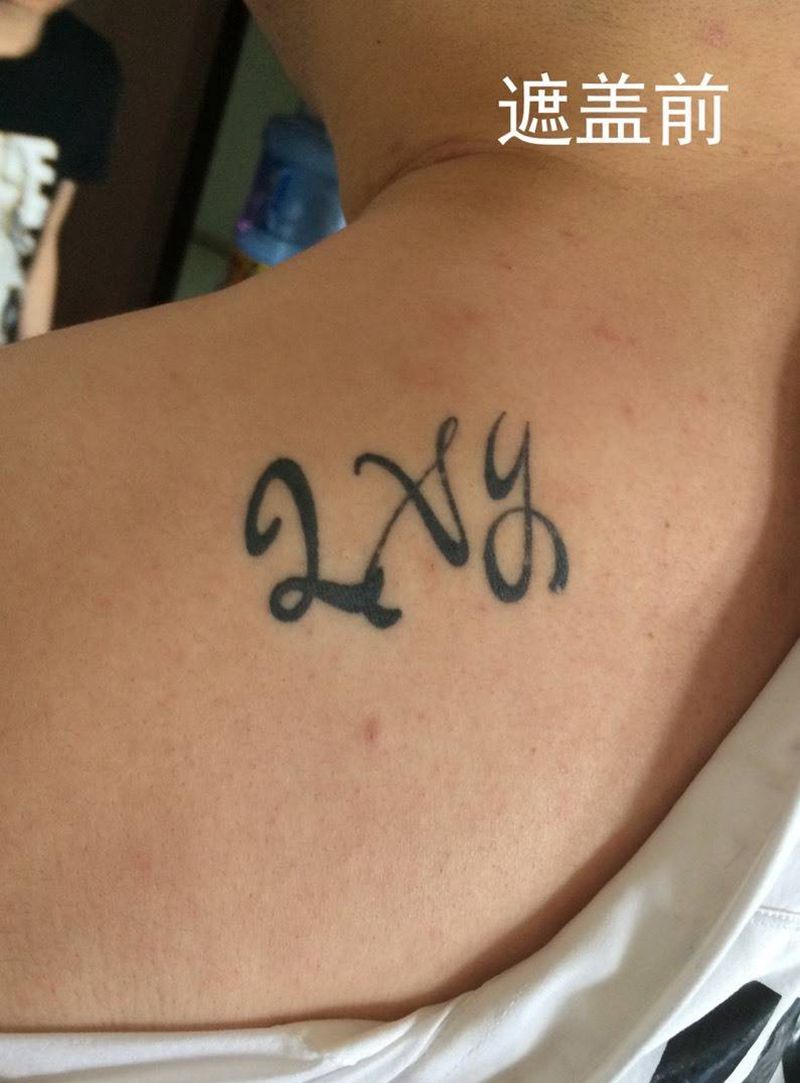 遮盖作品纹身图片_成品肩部传统人物鬼神纹身图案