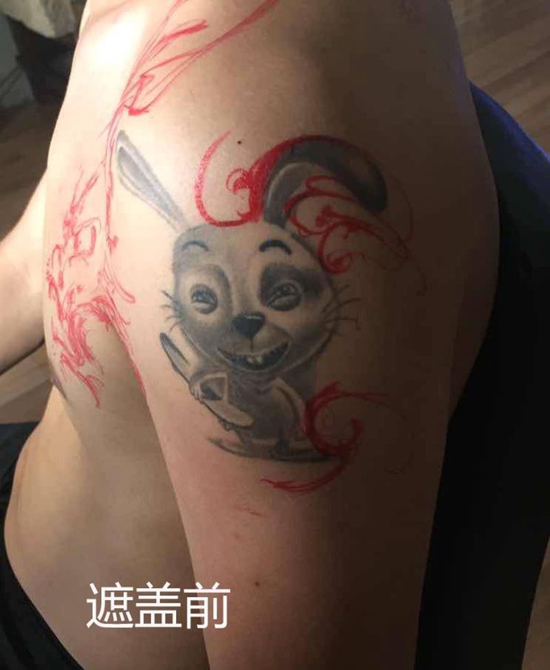 遮盖作品纹身图片_成品手臂传统动物原创纹身图案