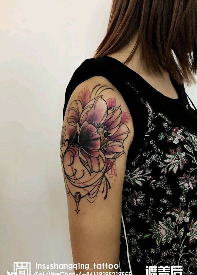 遮盖系列纹身图片_手臂欧美传统清新原创成品纹身图案