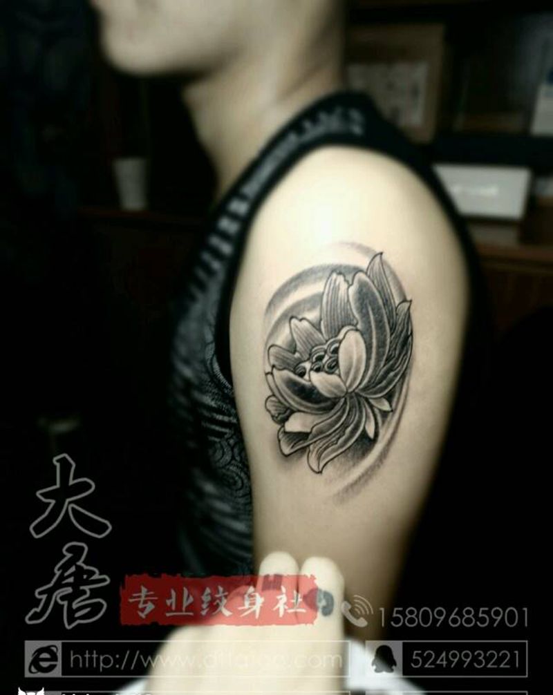 荷纹身图片_￥300银川纹身图案