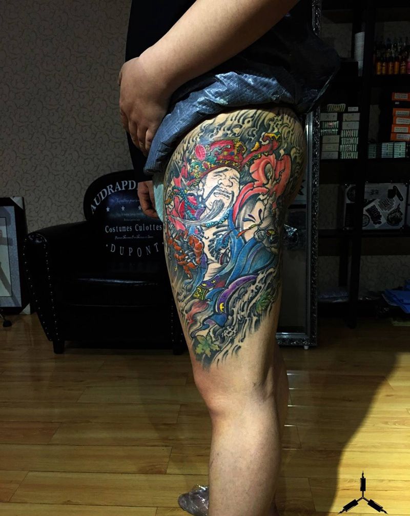 新传统／财神…纹身图片_原创纹身图案