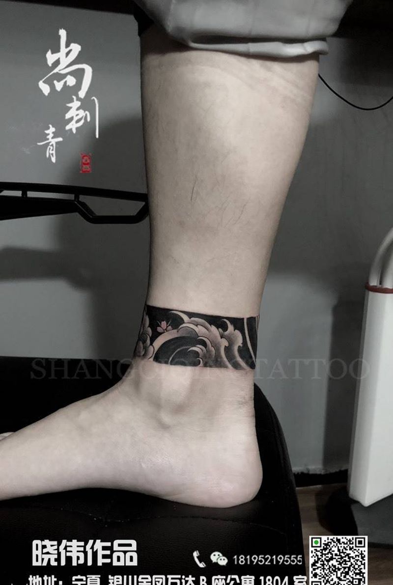 脚环纹身图片_脚部传统原创纹身图案