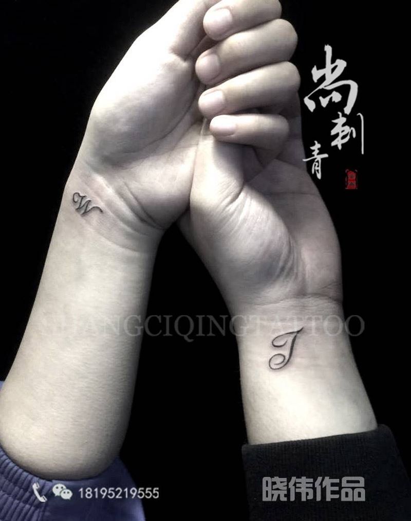 小字母纹身图片_成品手臂胸部清新字符纹身图案