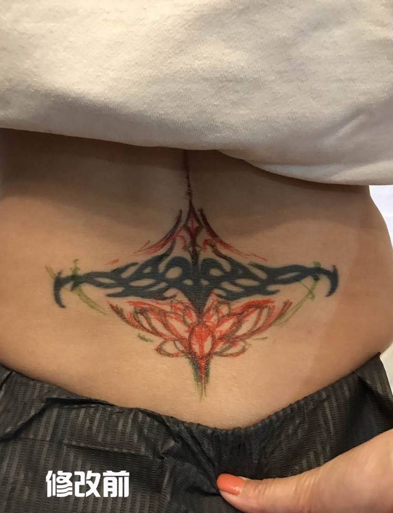 修改旧纹身纹身图片_成品腰部清新图腾原创纹身图案