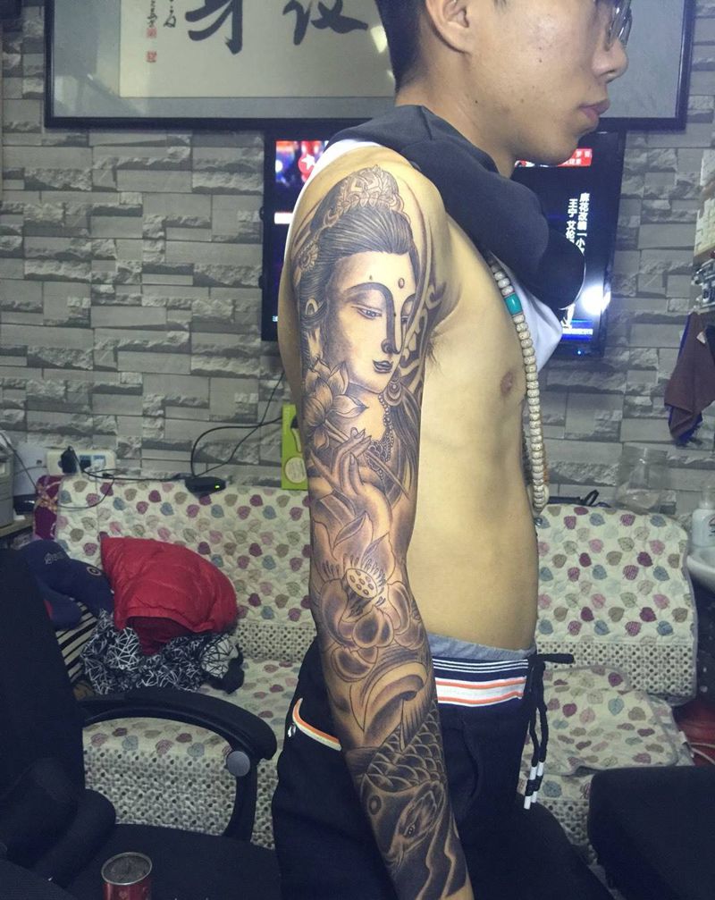 本店作品，花臂纹身图片