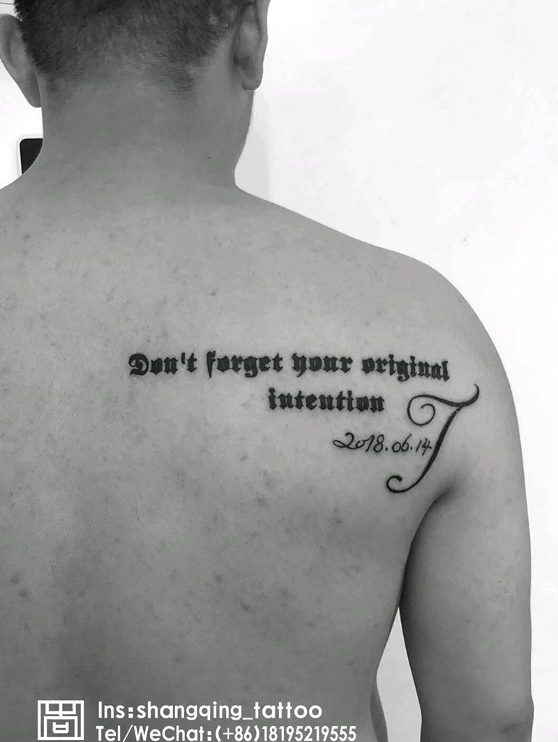金虎师傅作品纹身图片_肩部清新字符成品纹身图案
