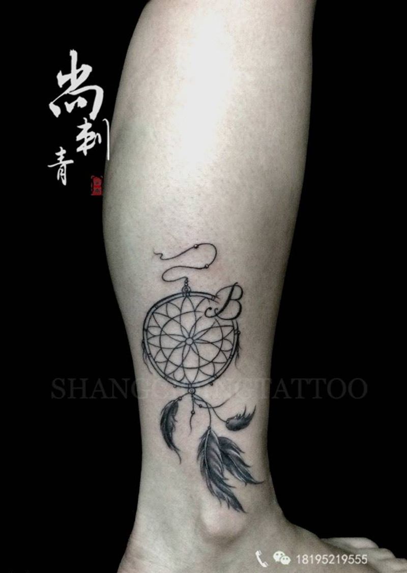 捕梦网纹身图片