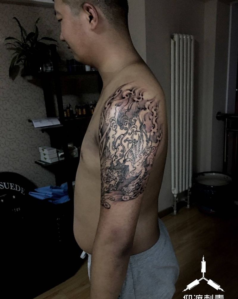 貔貅 仰渡刺青作品纹身图片_原创纹身图案