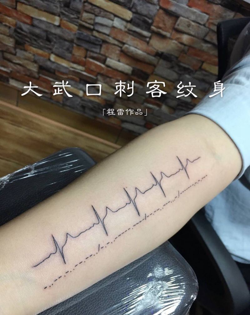 真正的心电图纹身图片