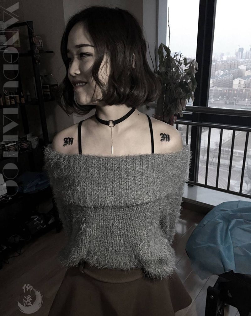 小清新作品纹身图片_肩部原创纹身图案