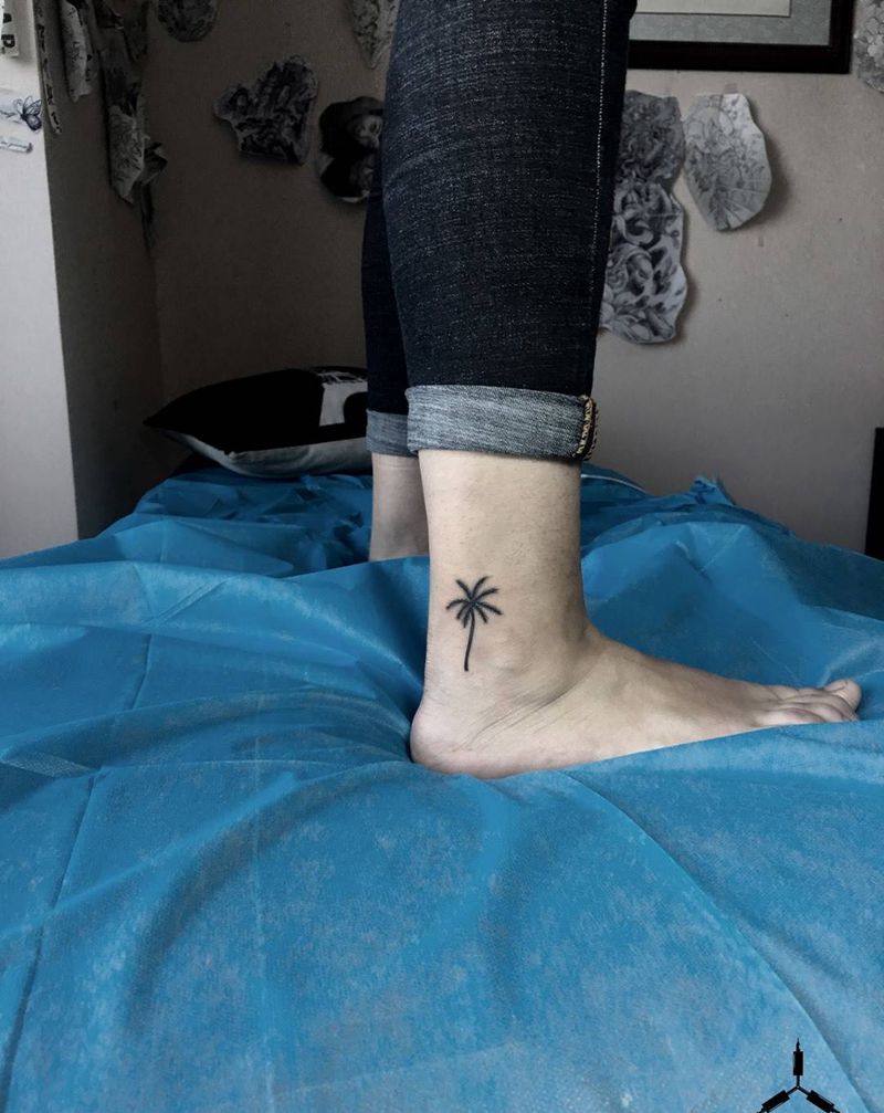 小清新／椰子树纹身图片_原创纹身图案