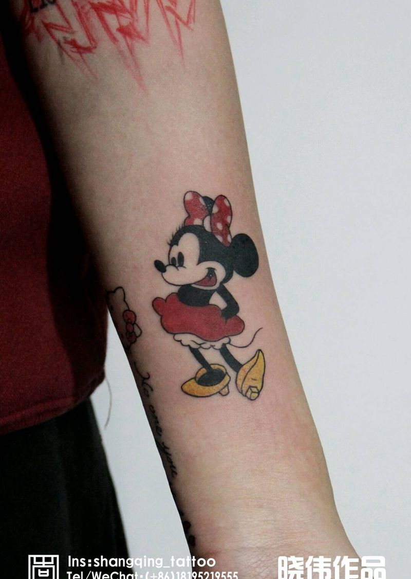 米尼纹身图片_手臂New School卡通纹身图案