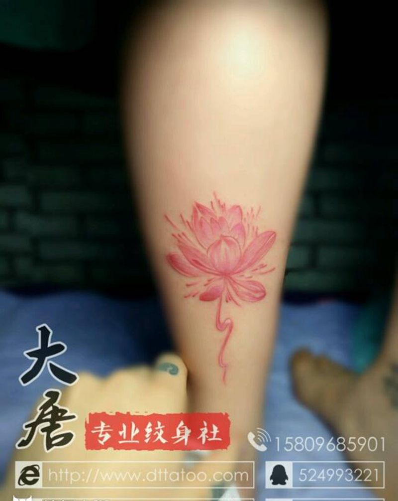 荷纹身图片_银川大唐纹身图案