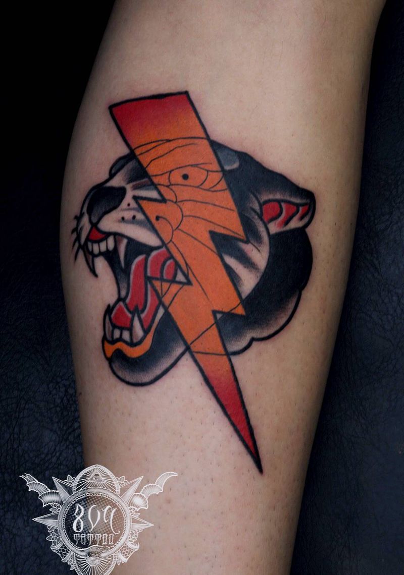 School纹身图片_腿部Old SchoolNew School纹身图案