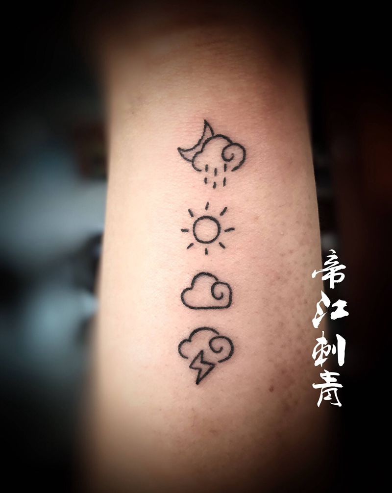 天气预报纹身图片_手部手臂纹身图案