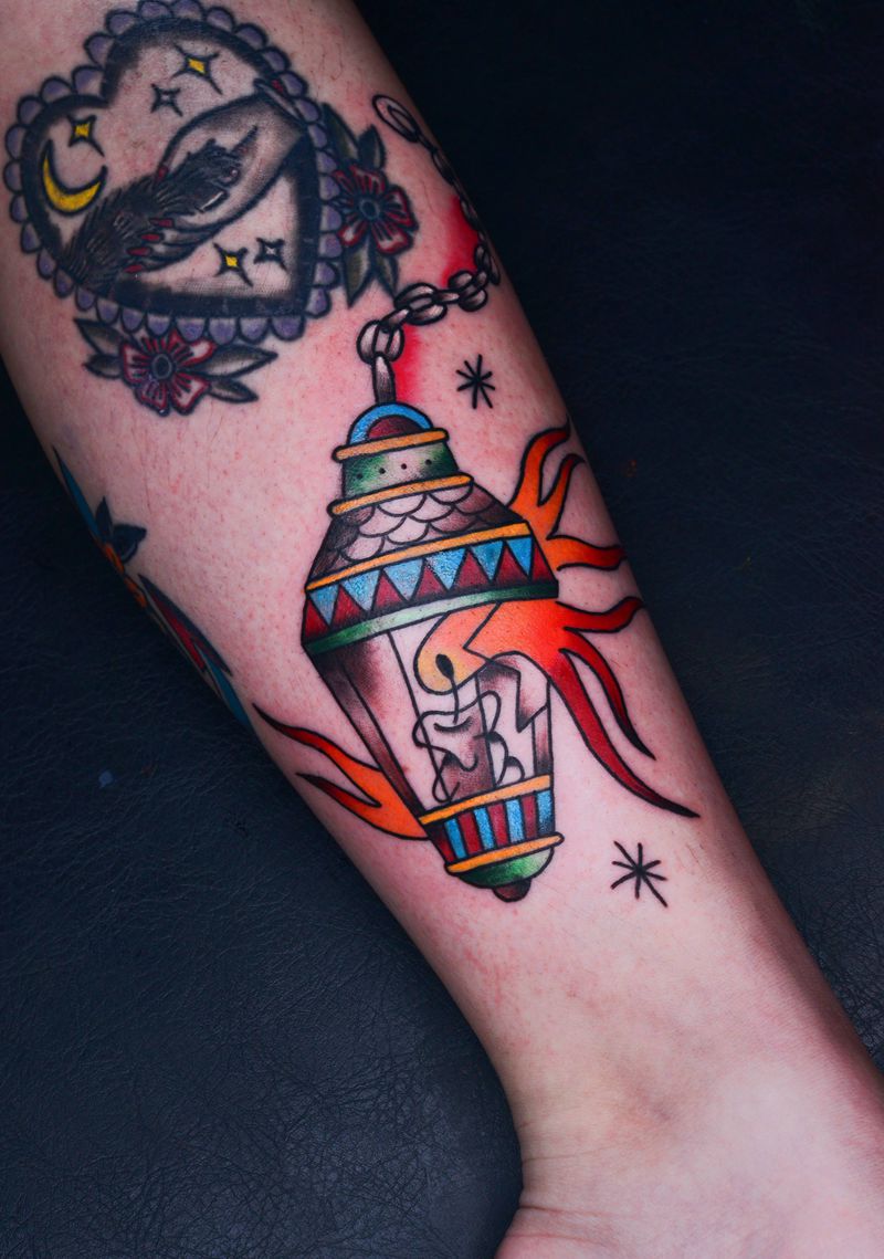 Oldschool纹身图片_腿部Old School纹身图案