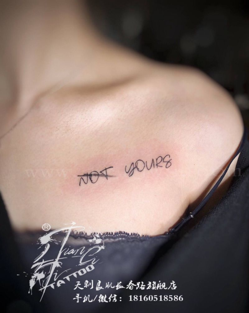 小英文纹身图片_胸部纹身图案