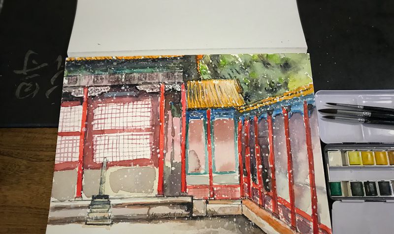 春雪纹身图片_水彩纹身图案