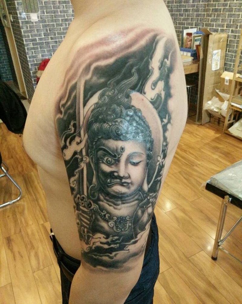 不动明王纹身图片