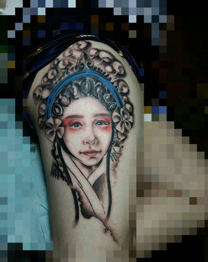 肖像花旦纹身图片