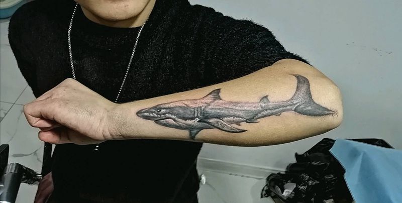 海洋王者纹身图片_手臂纹身图案