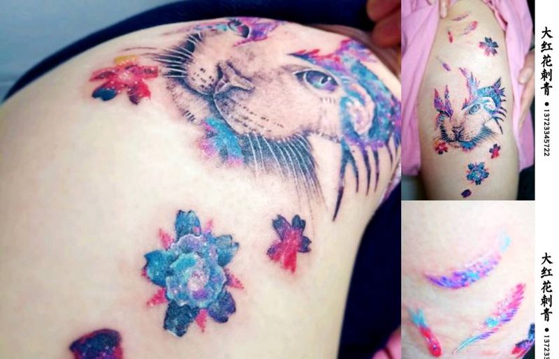 猫纹身图片