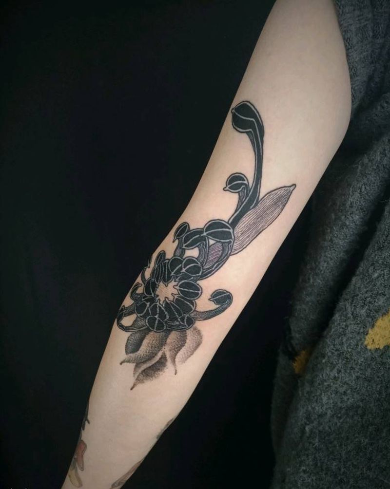 菊纹身图片_新传统纹身图案